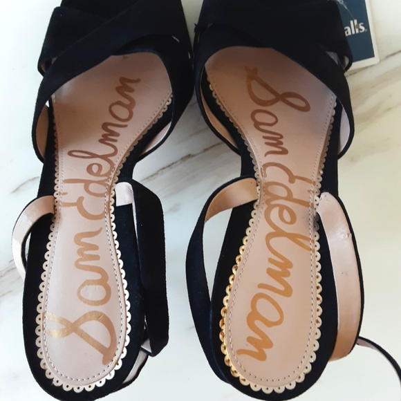 SAM EDELMAN Aly Ankle Strap Black Suede Dressy High Heel Sandal Sz 8.5 - NWT - Picture 9 of 10